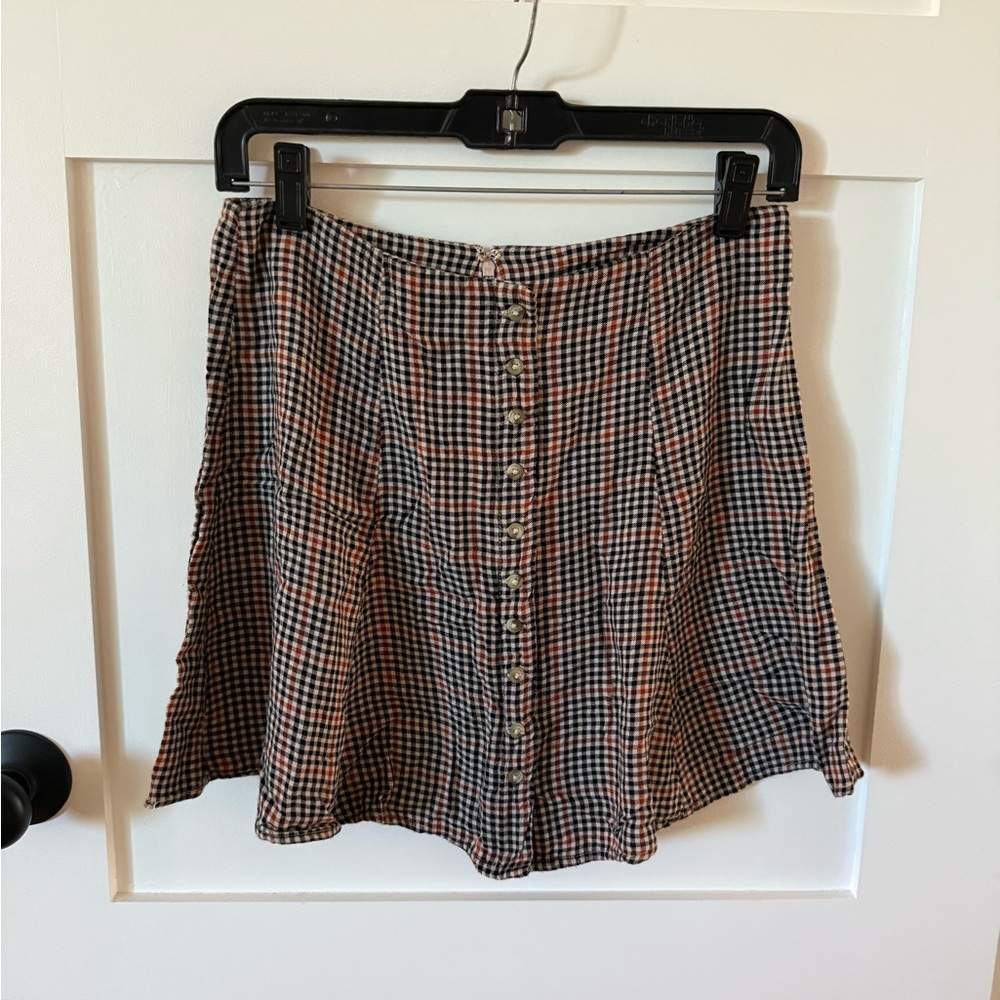American Eagle Plaid Button-Front Women's Skirt